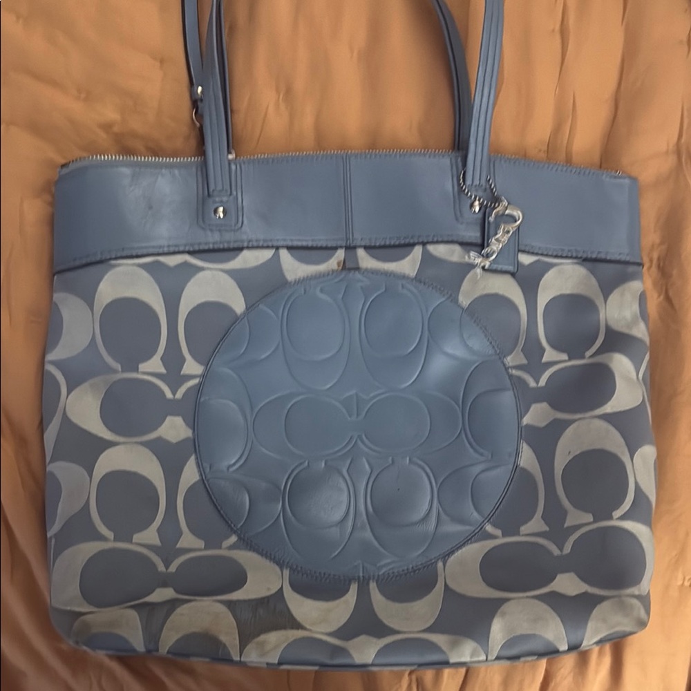 Blue Patterned Tote Bag